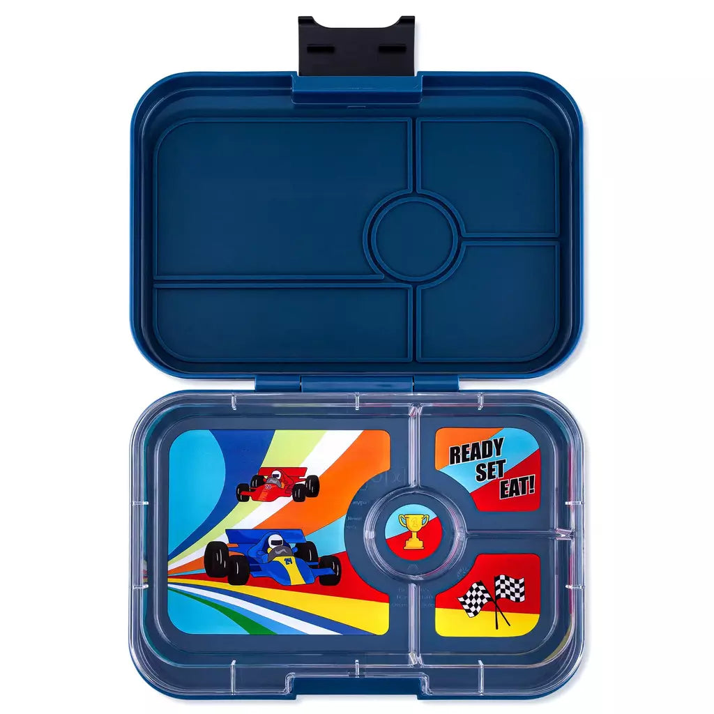 Fiambrera Yumbox Tapas 4C - Montecarlo Blue + Race Cars YUMBOX