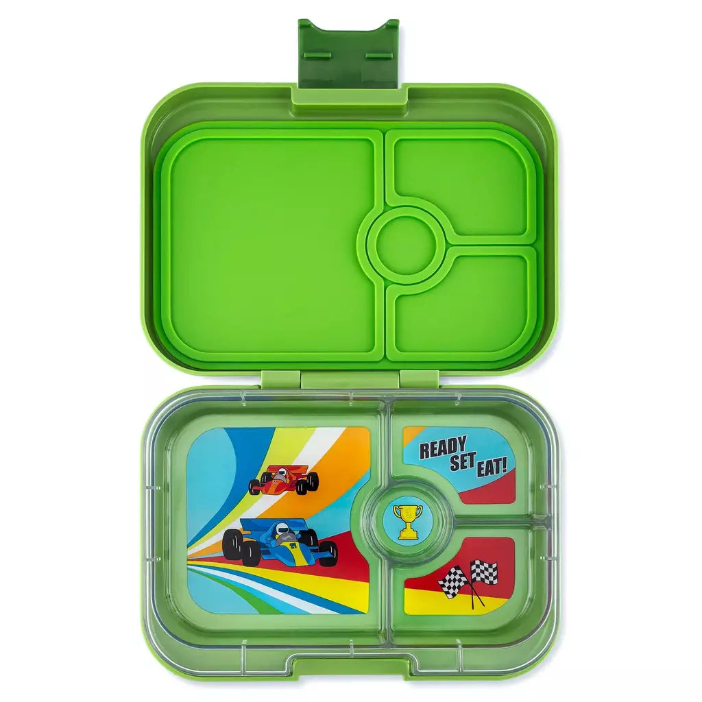 Fiambrera Yumbox Panino 4C-Green Matcha + Race Cars YUMBOX