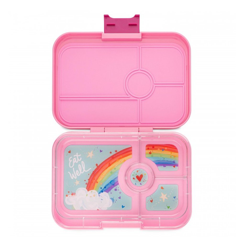 Fiambrera Yumbox Tapas 4C-Capri Pink + Rainbow YUMBOX