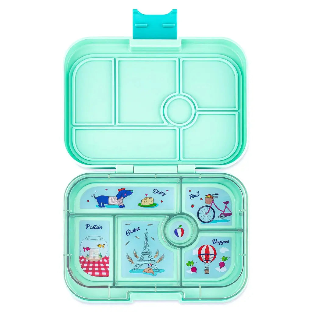 Fiambrera Yumbox Original 6C-Serena Aqua + Paris YUMBOX