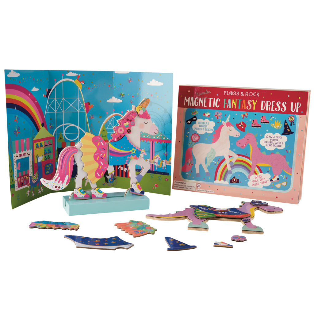 Vestidos Magnéticos con figura de madera - Unicornio FLOSS & ROCK