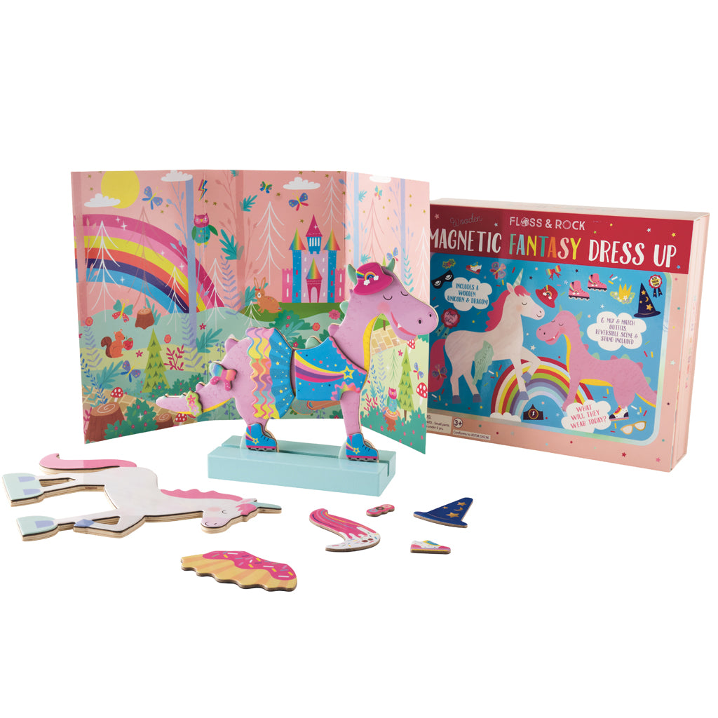 Vestidos Magnéticos con figura de madera - Unicornio FLOSS & ROCK