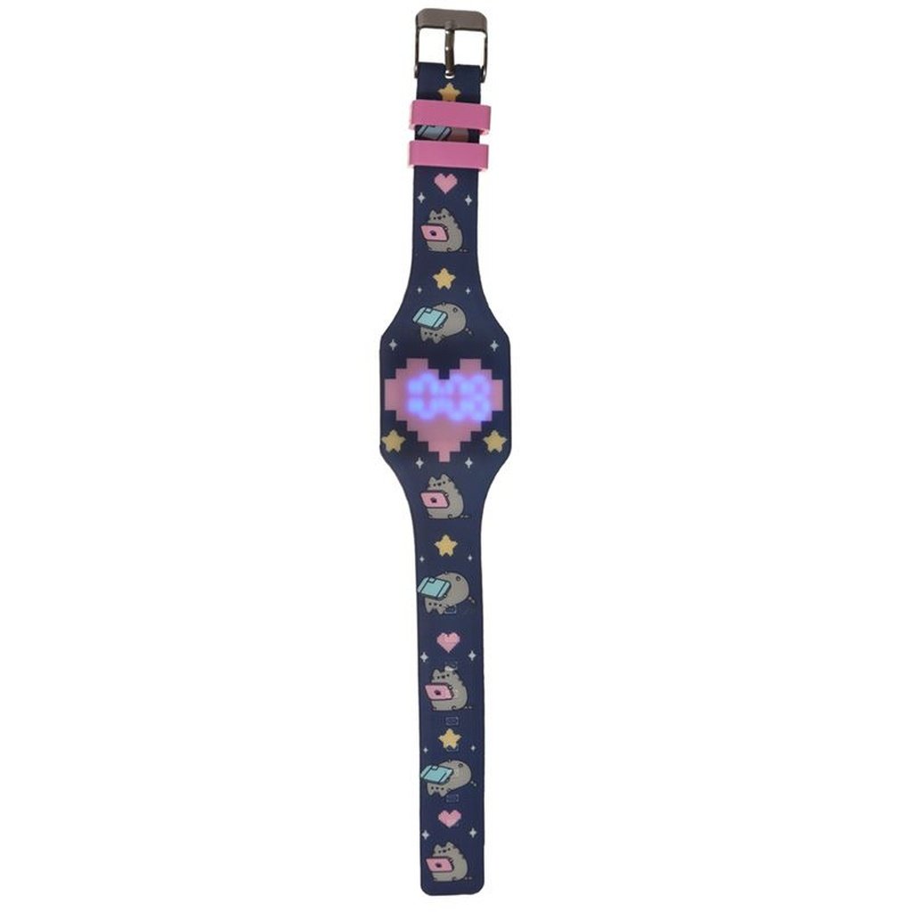Reloj de pulsera LED Gato Pusheen - Corazón Azul Marino