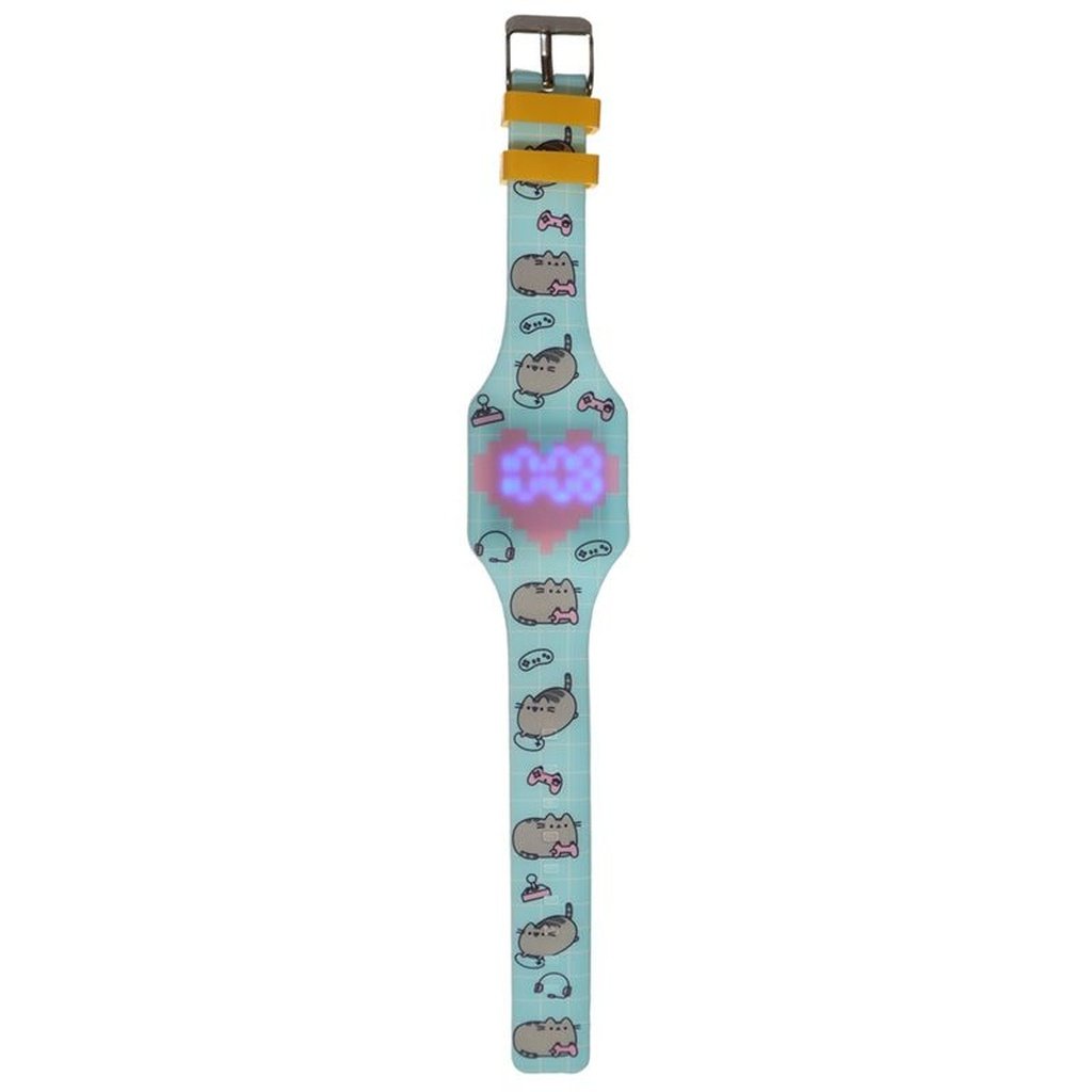 Reloj de pulsera LED Gato Pusheen - Corazón Azul Cielo