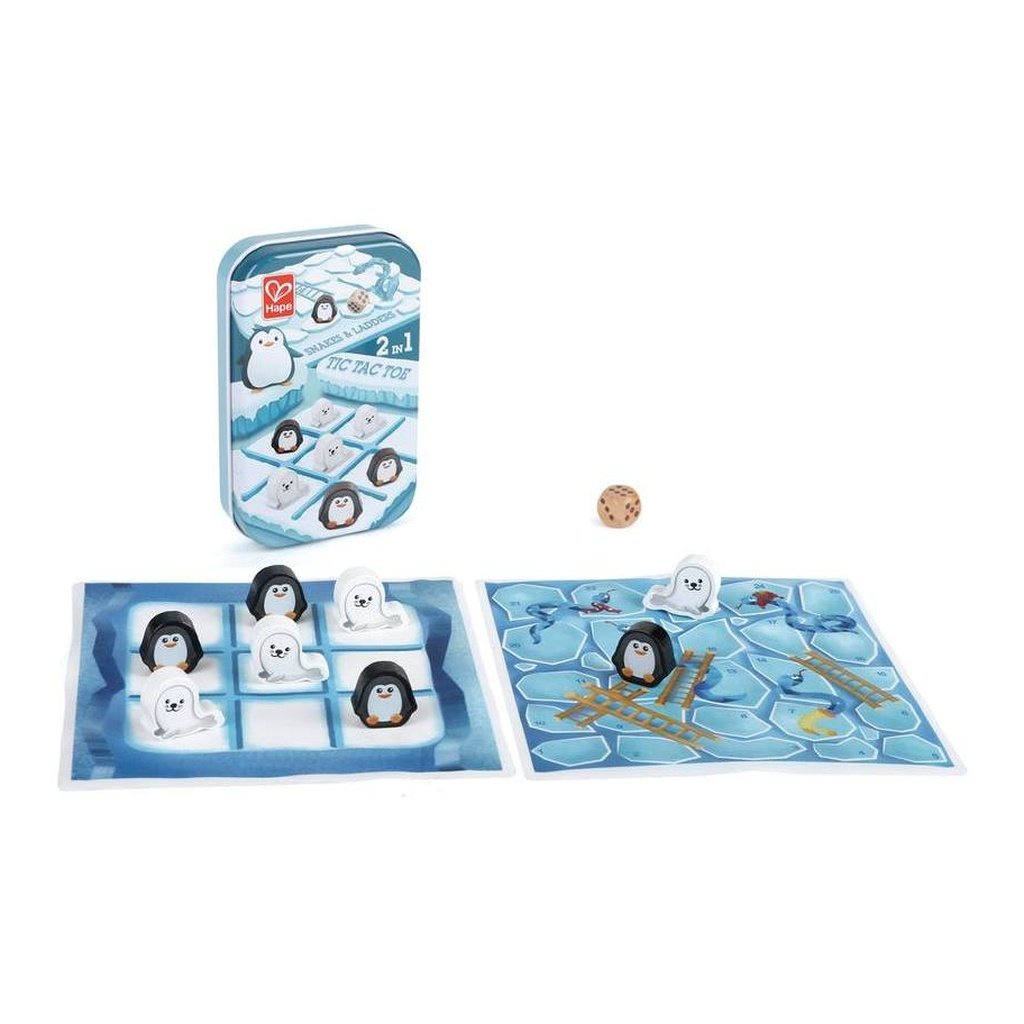 Juego 2 en 1: Tres en Raya - Serpientes y Escaleras HAPE