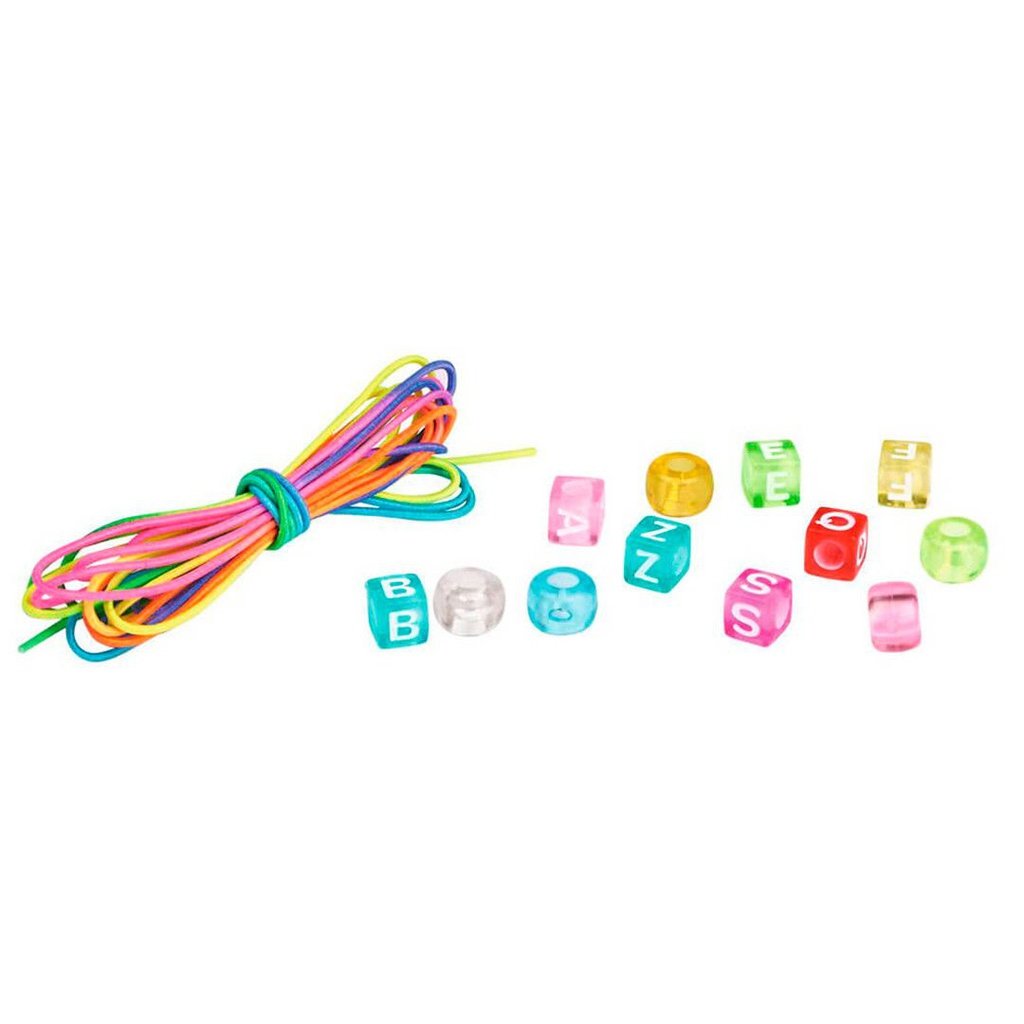 Kit de cuentas y letras de colores en tarro