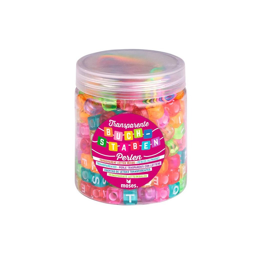 Kit de cuentas y letras de colores en tarro
