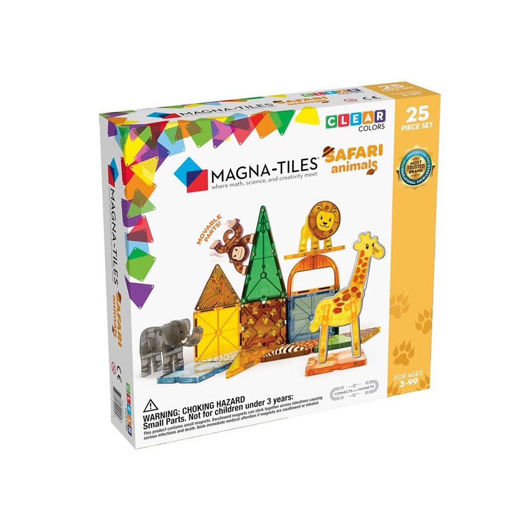 Magna-Tiles Safari Animals 25 piezas - Juego de construcción magnético