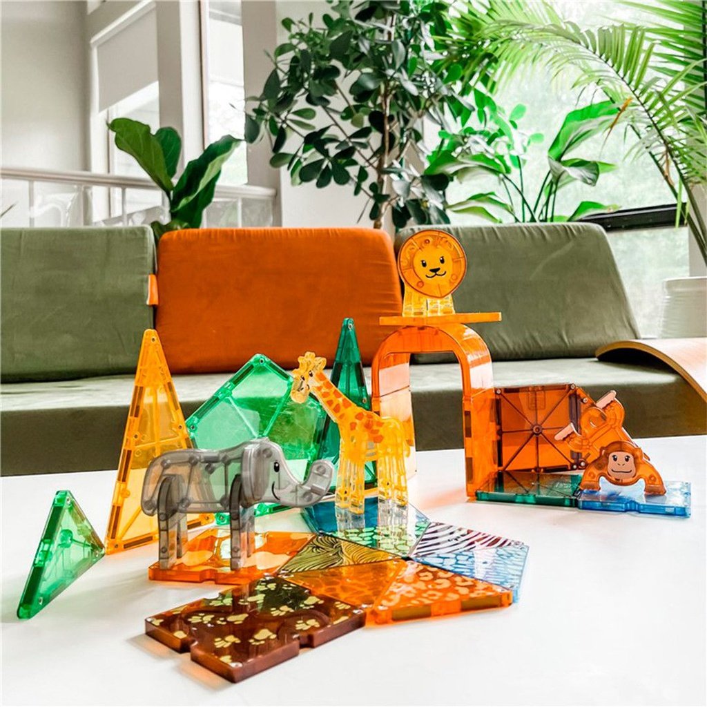 Magna-Tiles Safari Animals 25 piezas - Juego de construcción magnético