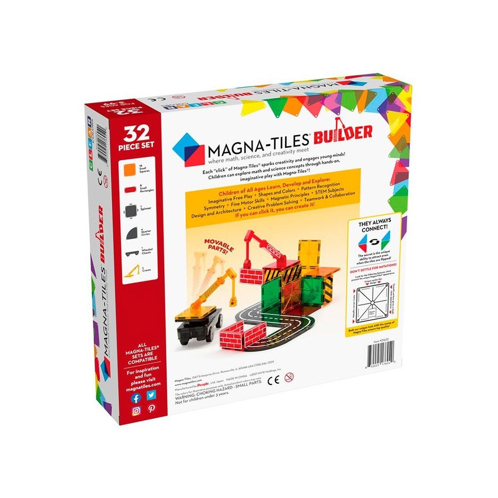 Magna-Tiles Construction Set 32 piezas - Juego de construcción magnético