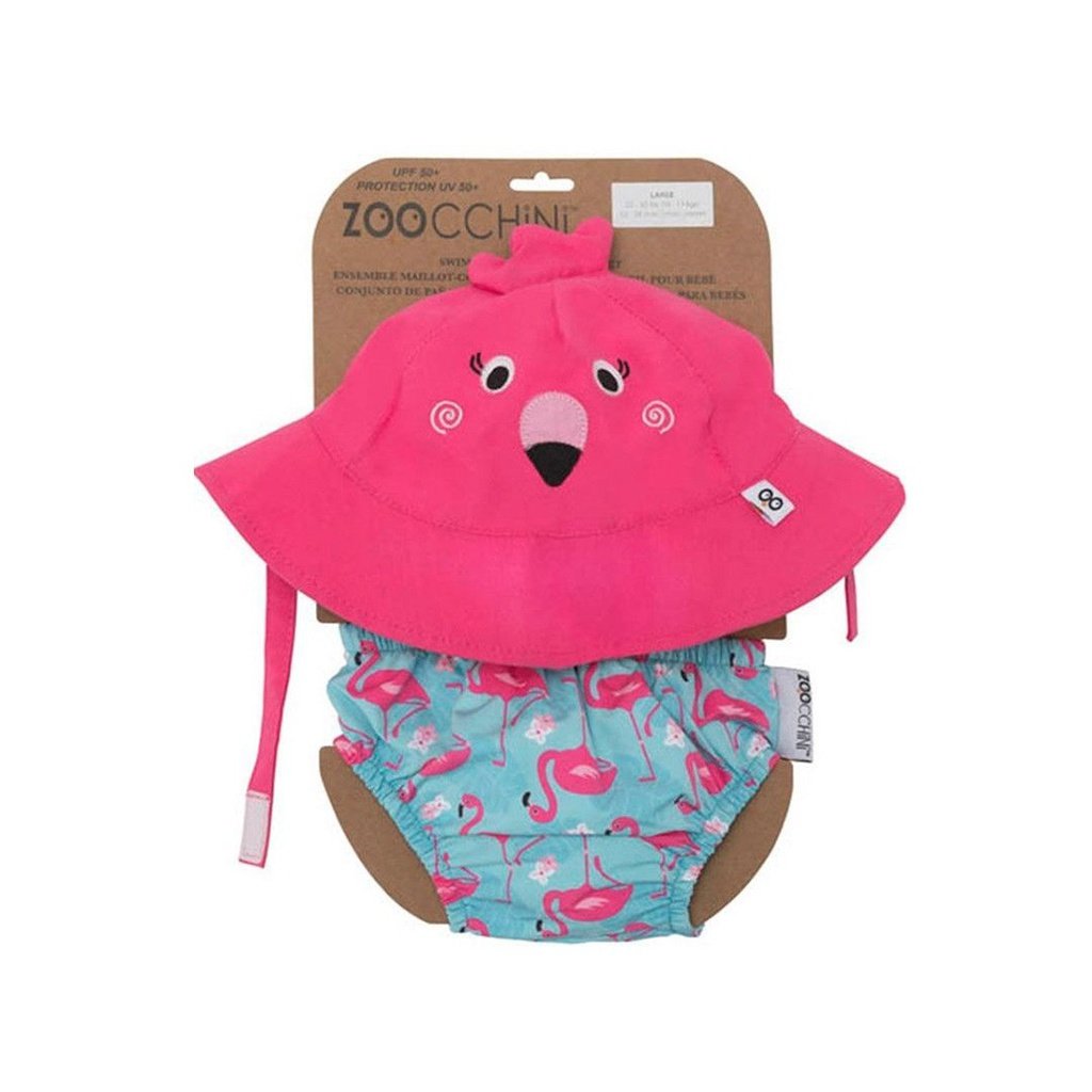 Bañador pañal y gorrito UPF 50 Flamenco ZOOCCHINI