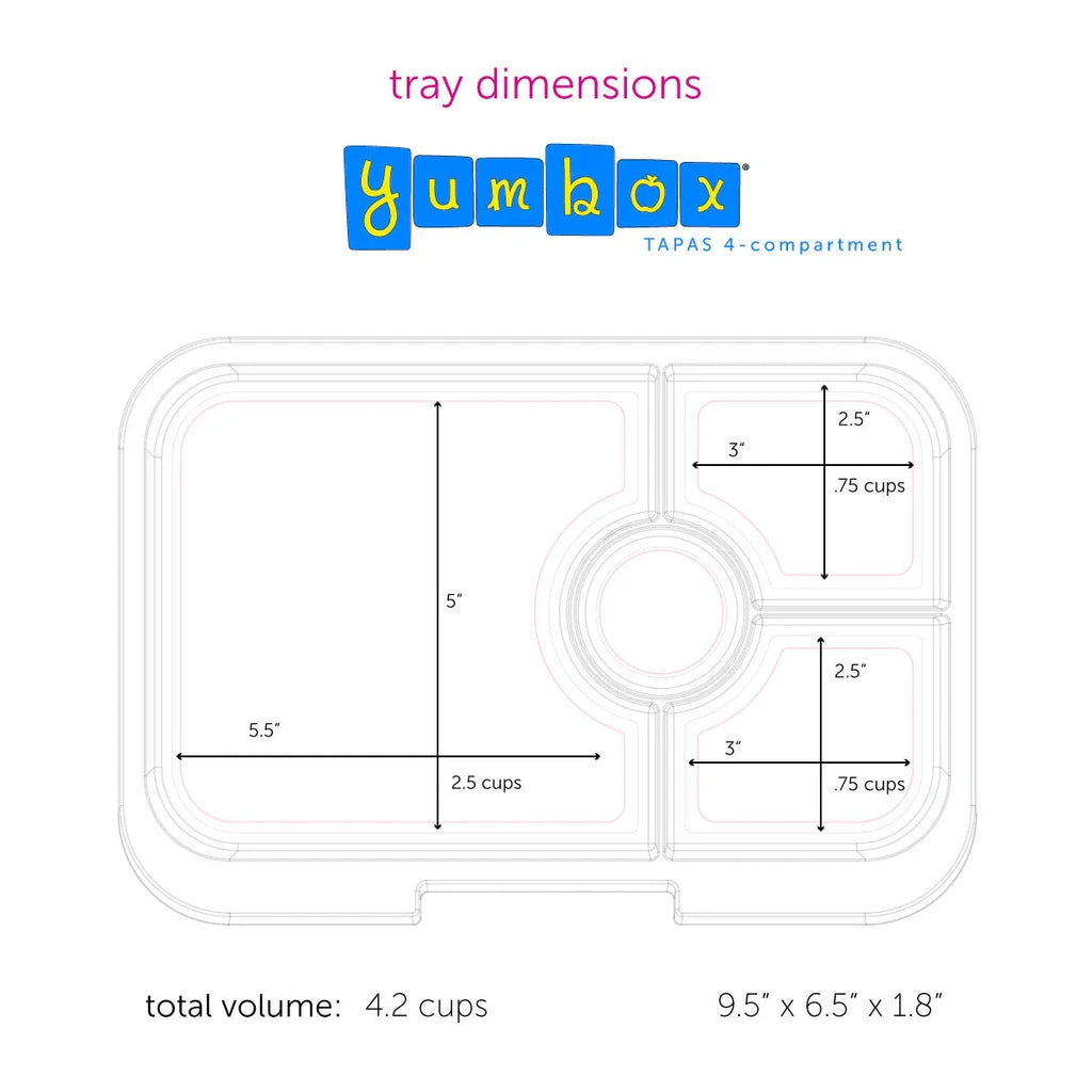 Fiambrera Yumbox Tapas 4C - Montecarlo Blue + Race Cars YUMBOX