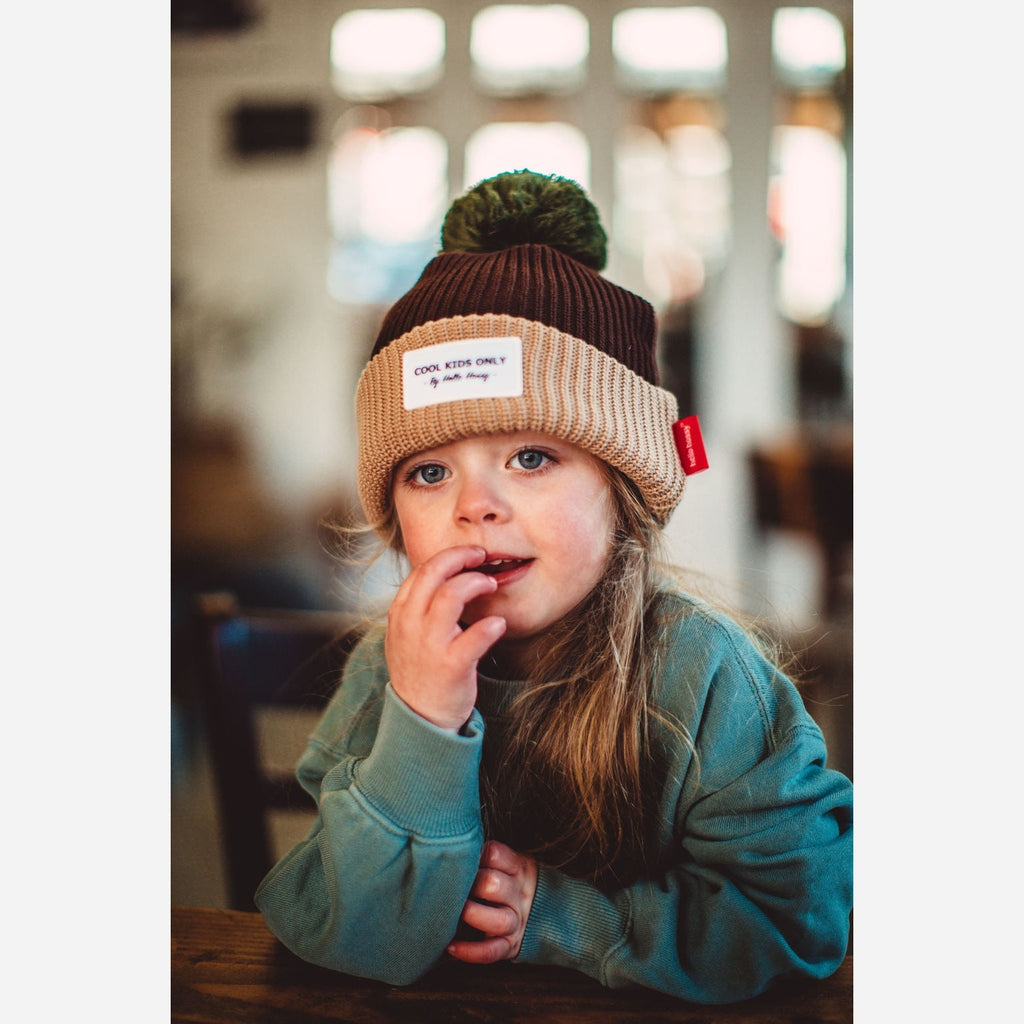 Gorro pompón Block Pistachio HELLO HOSSY
