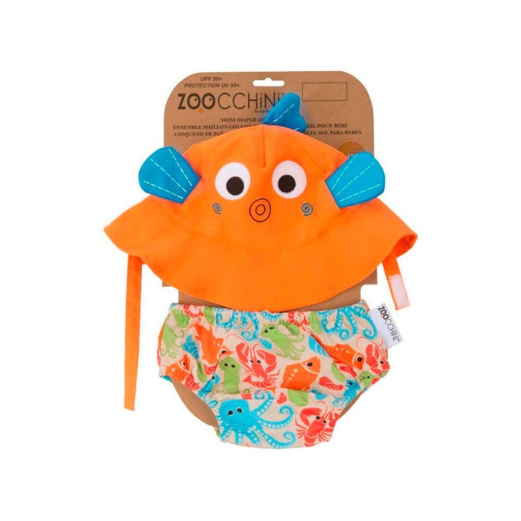 Bañador pañal y gorrito UPF 50 Pez ZOOCCHINI