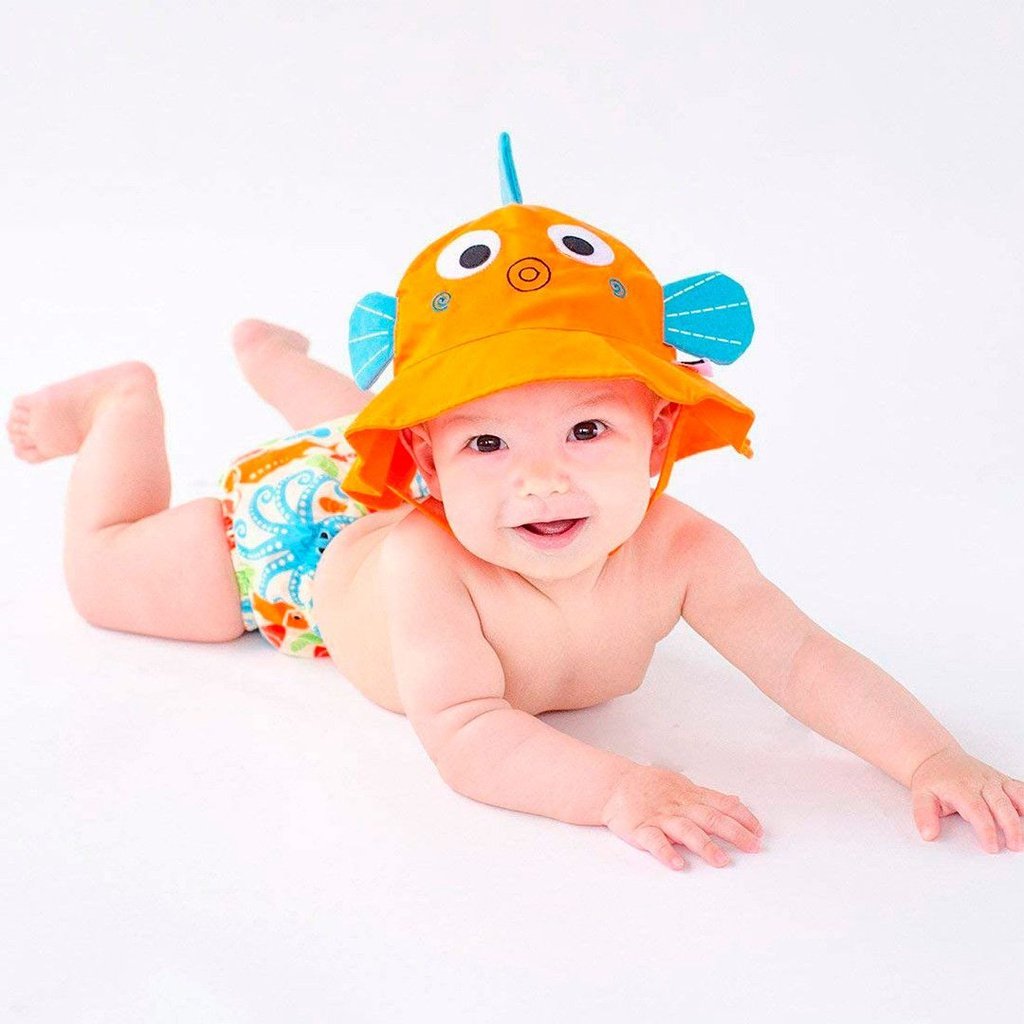 Bañador pañal y gorrito UPF 50 Pez ZOOCCHINI