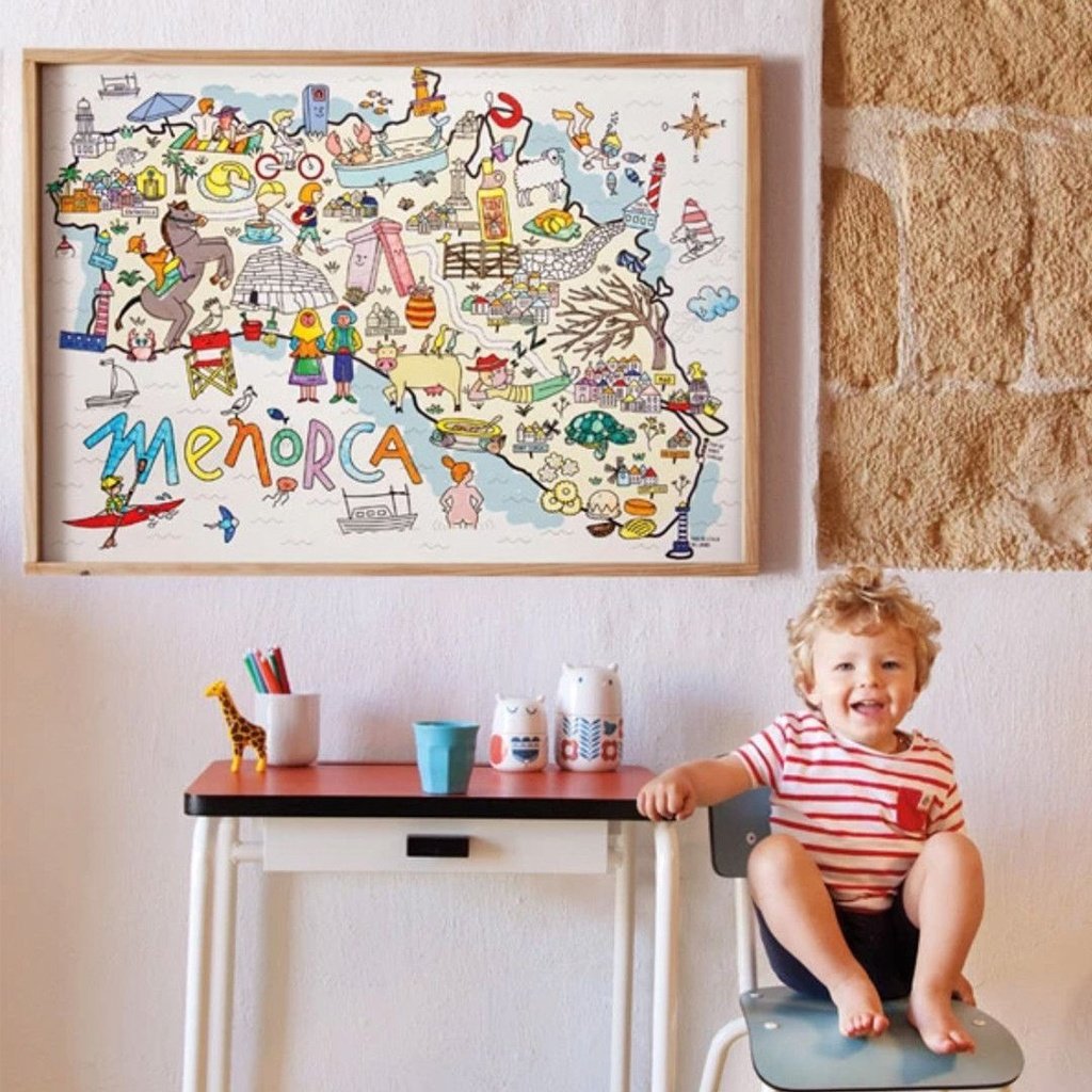 Mapa de Menorca para colorear