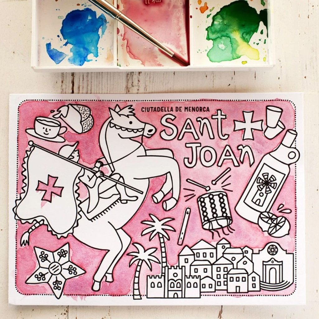 Pack 8 postales de Menorca para colorear