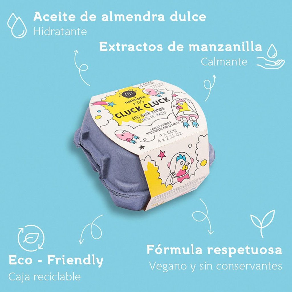Pack 4 Huevos bombas de baño NAILMATIC