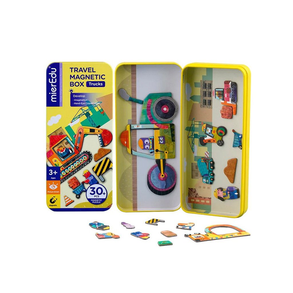 Puzzle Magnético Mis Viajes - Camiones y Excavadoras MIEREDU