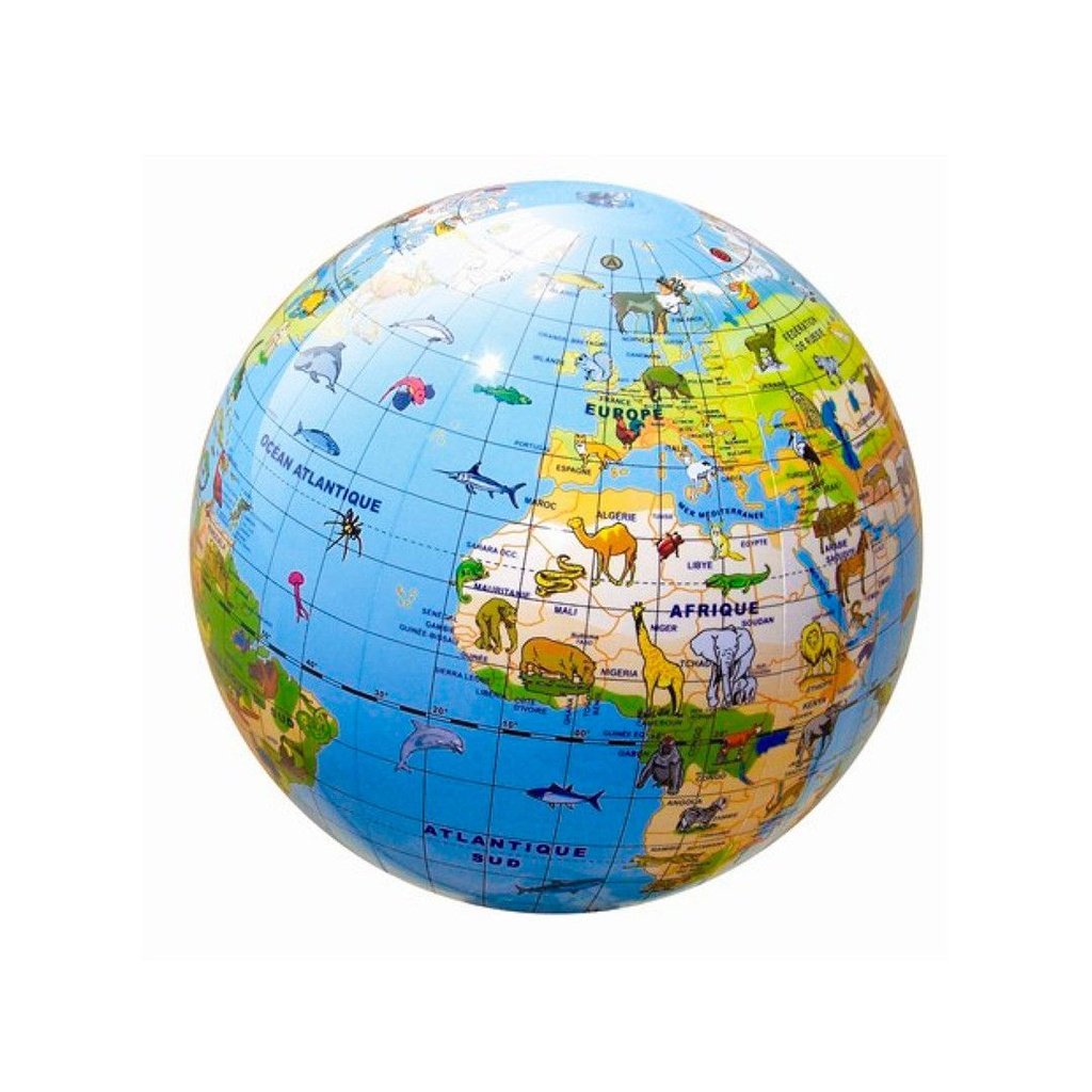 Globo terráqueo hinchable Animales 30 cm