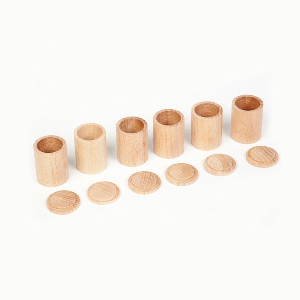 Cubiletes con tapa de madera natural GRAPAT