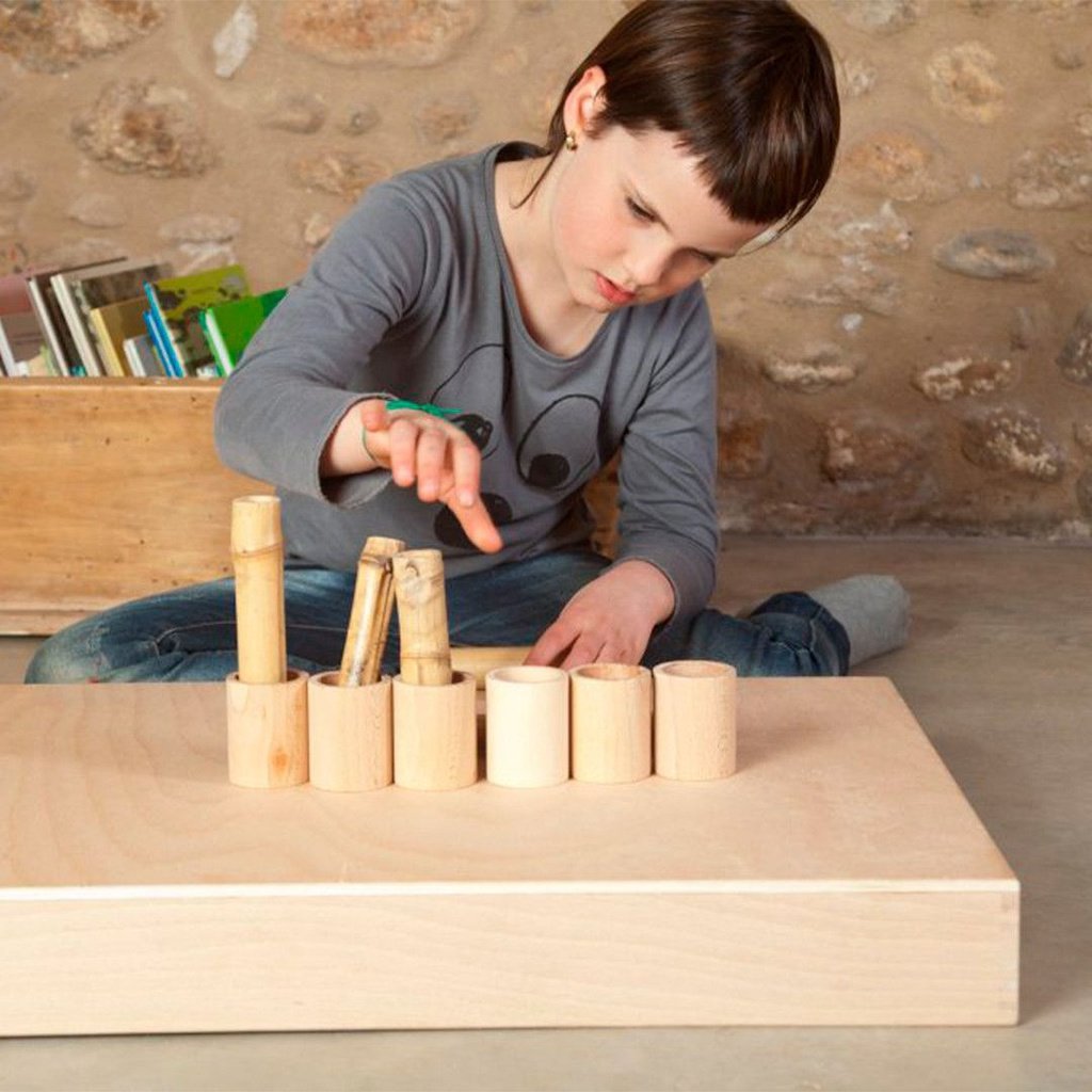 Cubiletes con tapa de madera natural GRAPAT