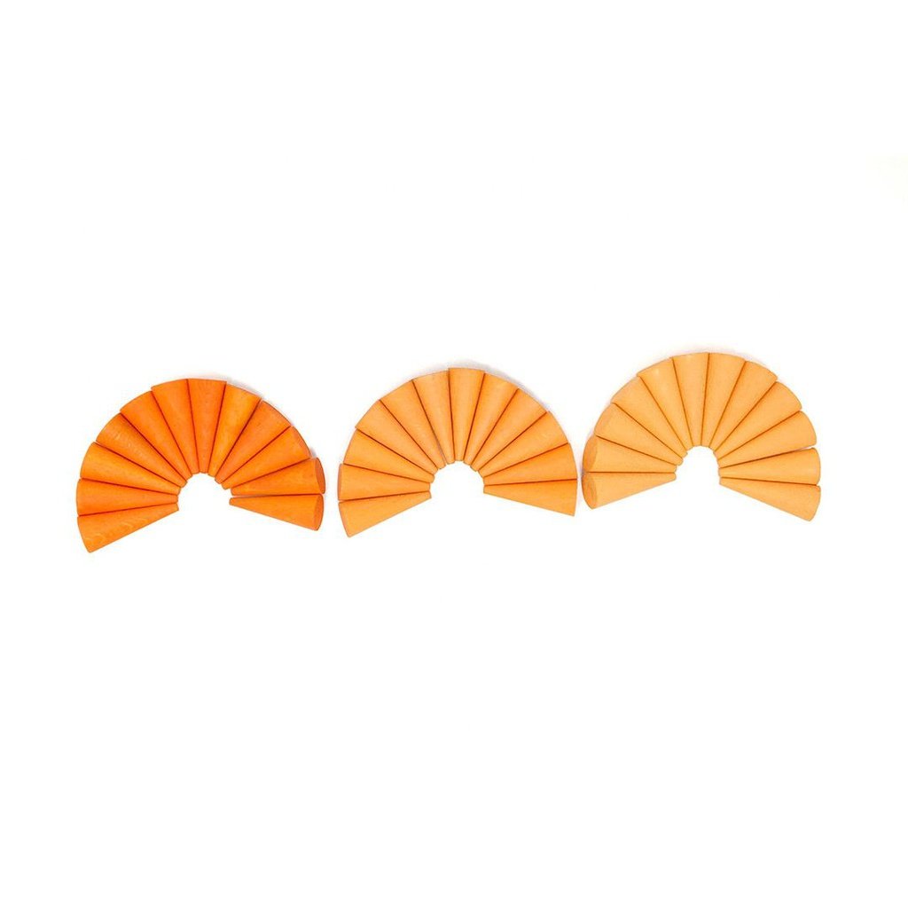 Mandala conos naranja - 36 piezas de madera GRAPAT