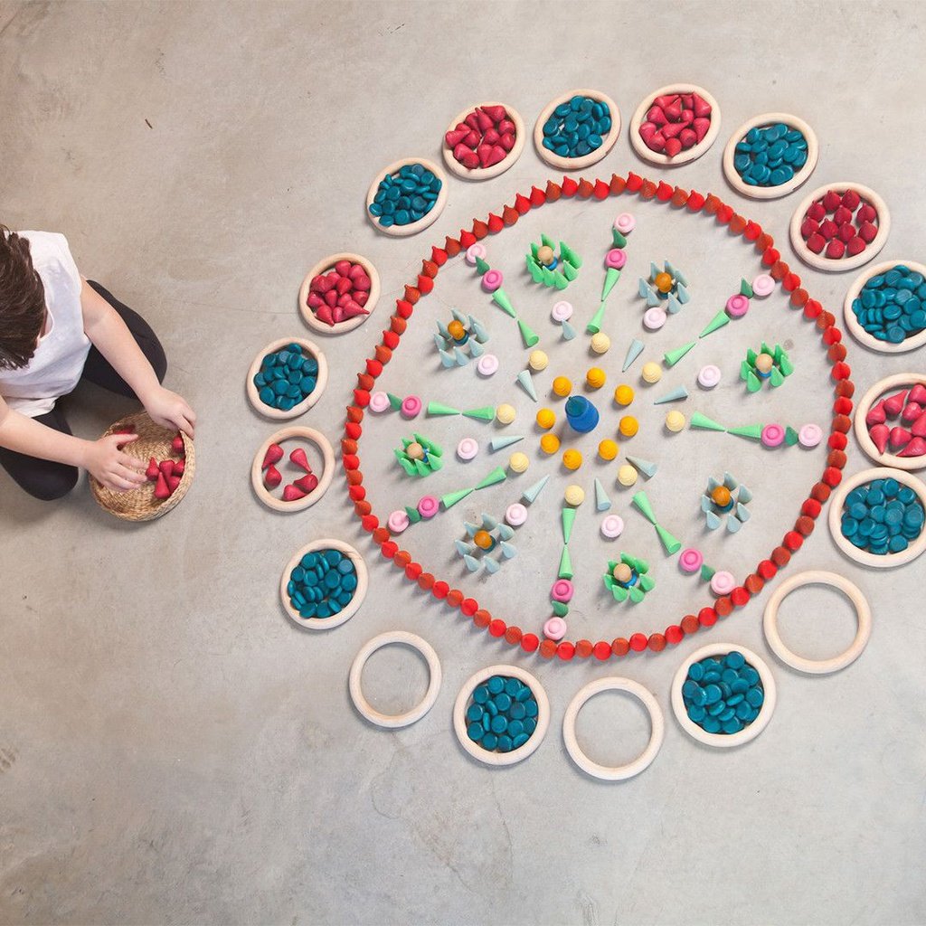 Mandala pétalos - 36 piezas de madera GRAPAT