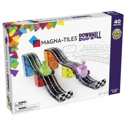 Magna-Tiles Down Hill Duo Set 40 piezas - Juego de construcción magnético