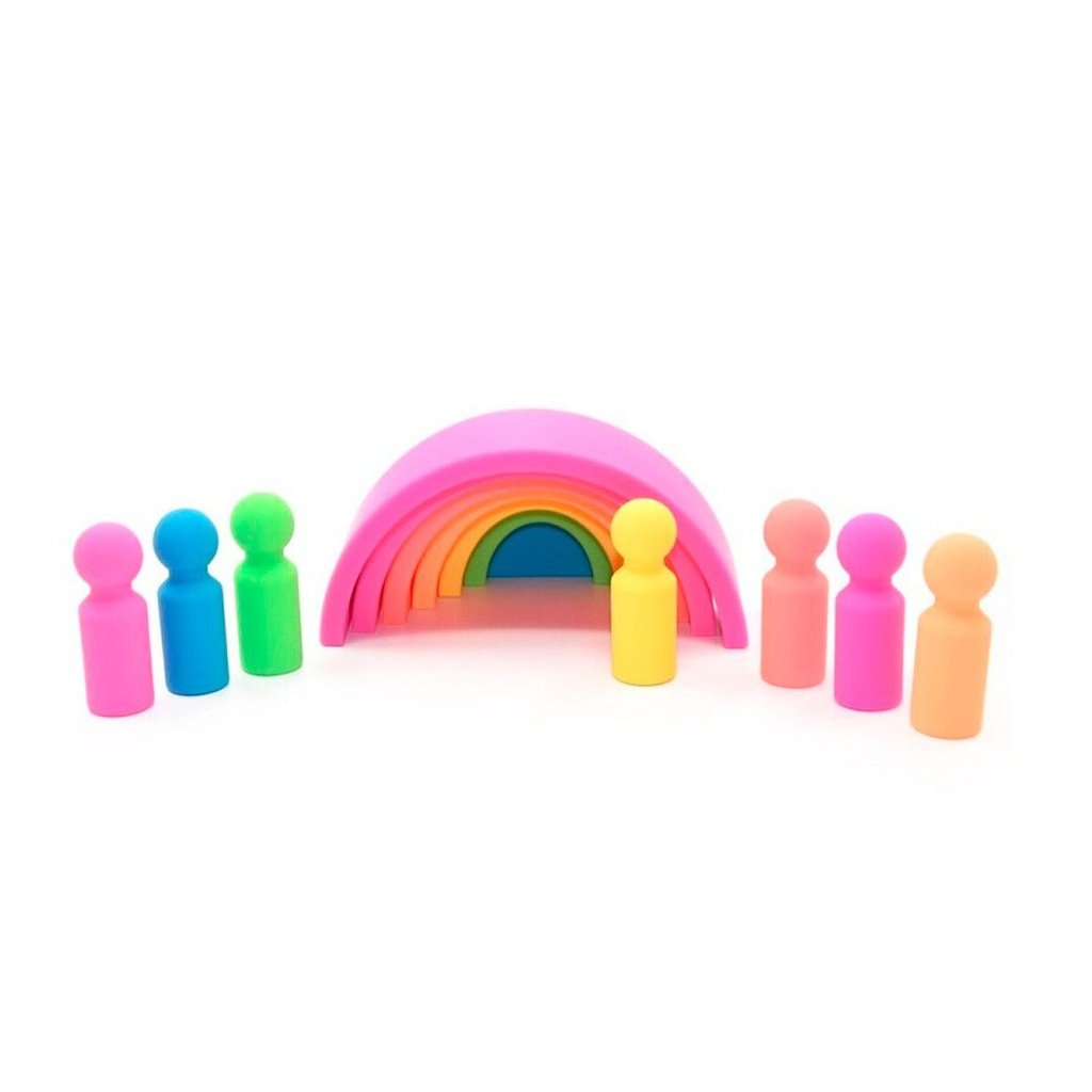 Arcoíris 7 piezas + 7 figuras neón de silicona MIWIS
