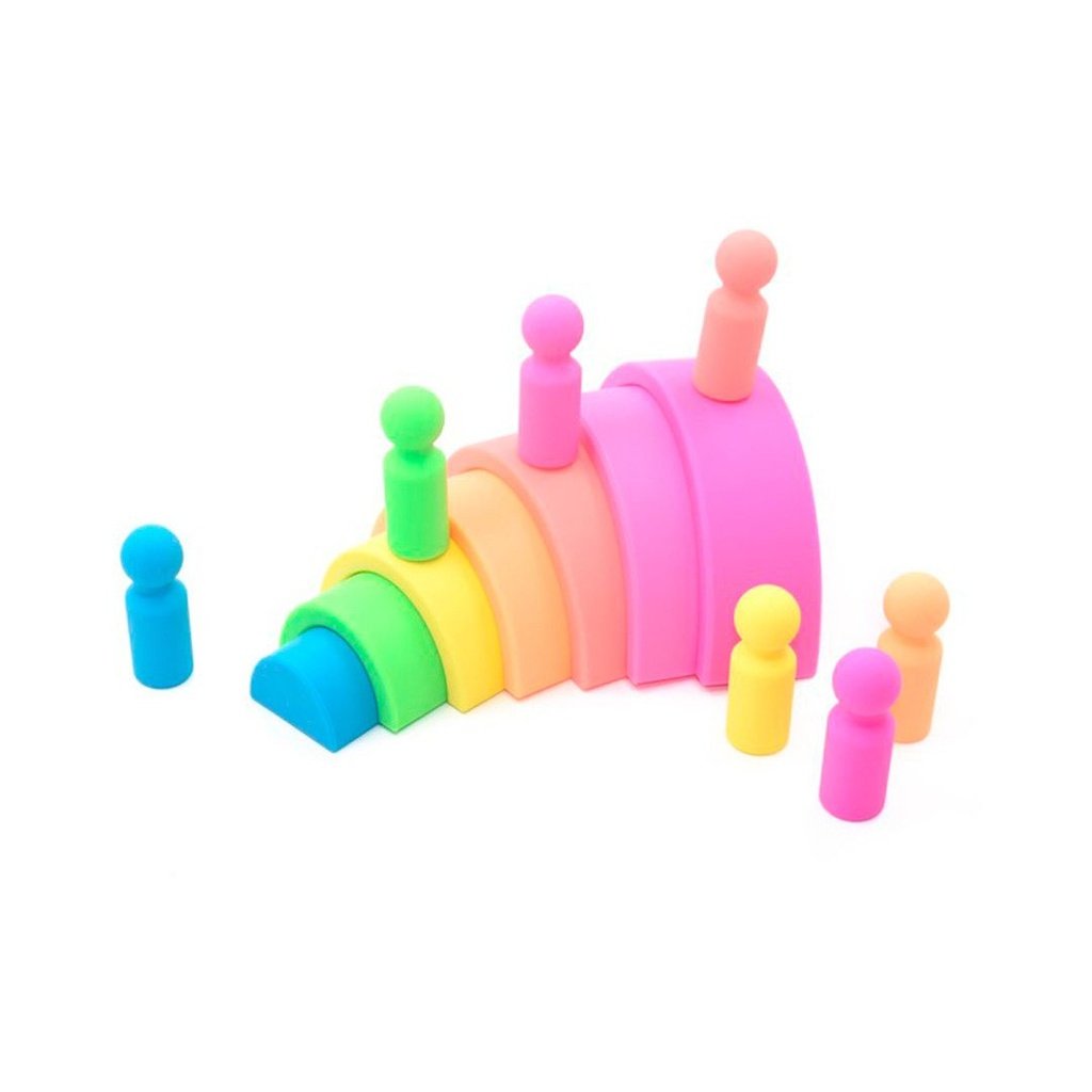 Arcoíris 7 piezas + 7 figuras neón de silicona MIWIS