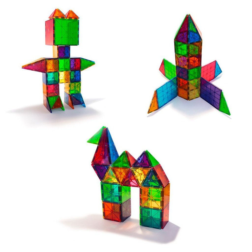 Magna-Tiles Clear Colors 100 piezas - Juego de construcción magnético