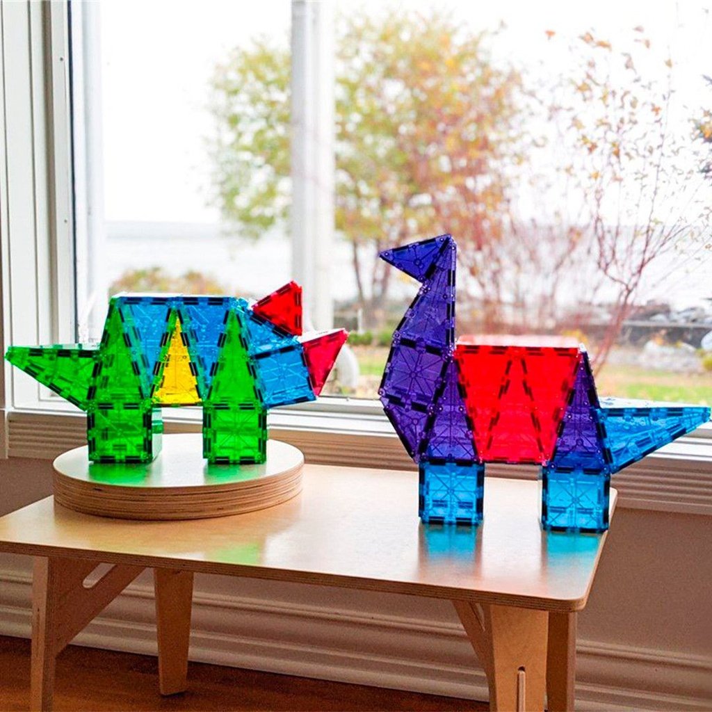 Magna-Tiles Clear Colors 100 piezas - Juego de construcción magnético