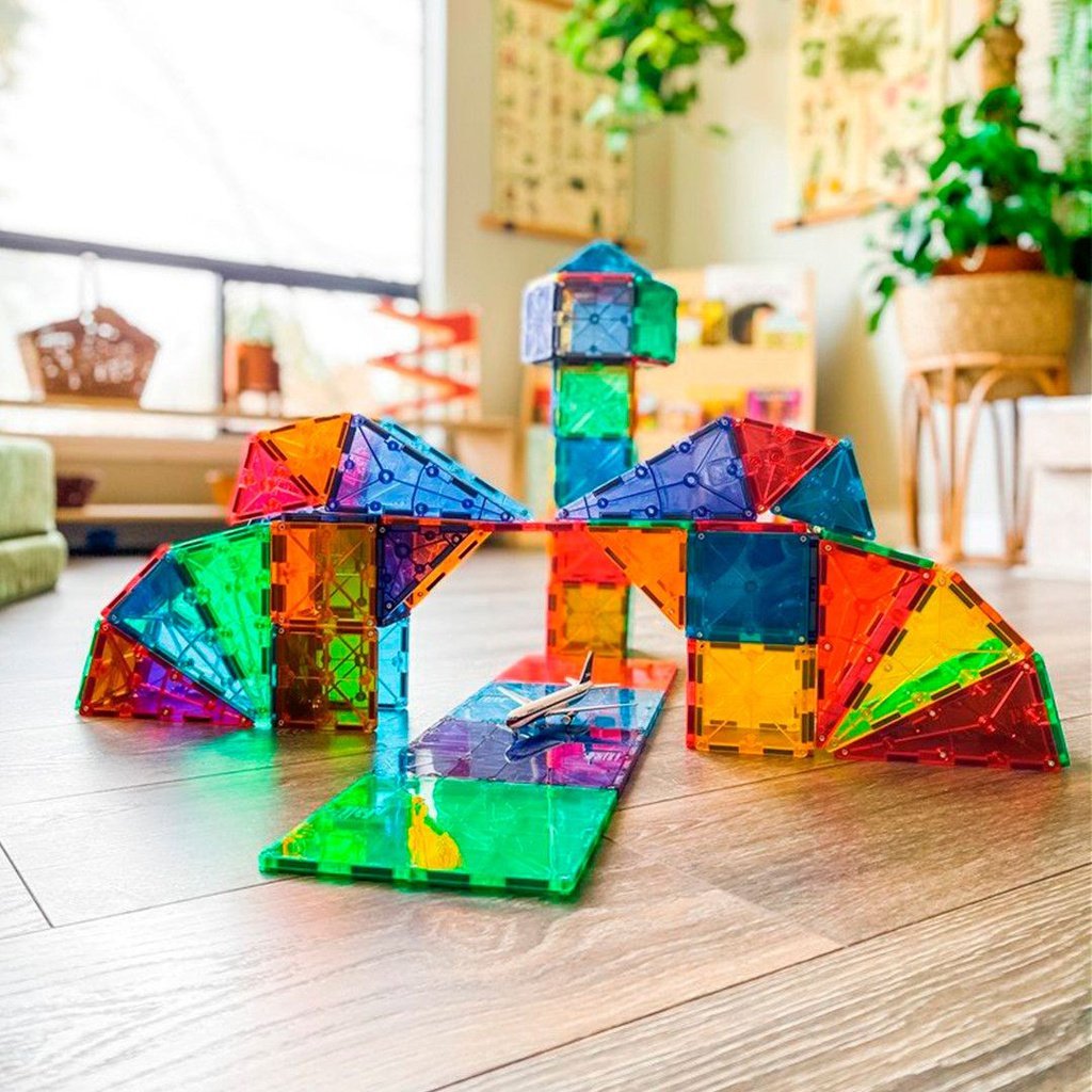 Magna-Tiles Clear Colors 100 piezas - Juego de construcción magnético