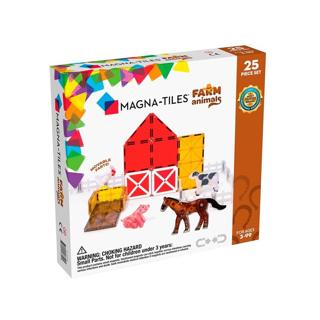 Magna-Tiles Farm Animals Set 25 piezas - Juego de construcción magnético
