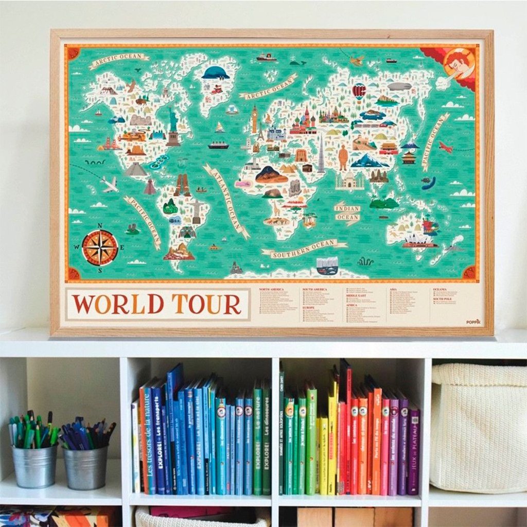 Gran Póster de pegatinas - Monumentos del Mundo