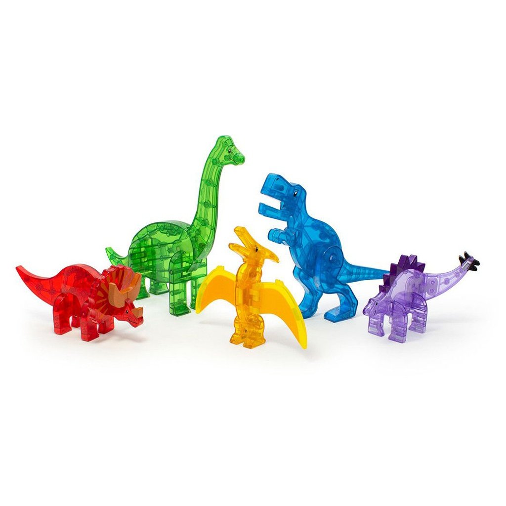 Magna-Tiles Dinos Set 5 piezas - Juego de construcción magnético