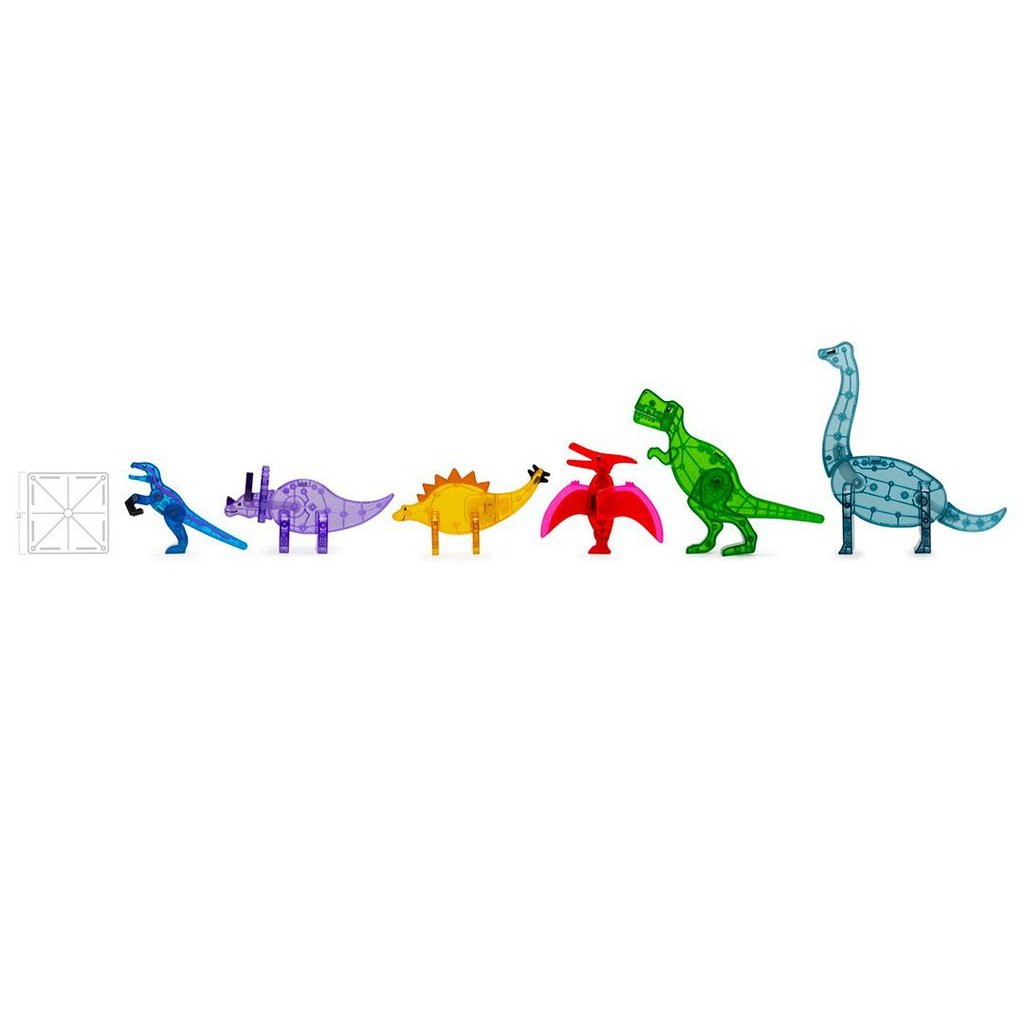 Magna-Tiles Dino World XL Set 50 piezas - Juego de construcción magnético