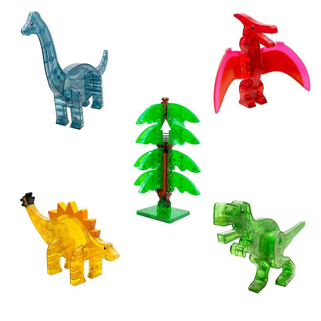 Magna-Tiles Dino World XL Set 50 piezas - Juego de construcción magnético