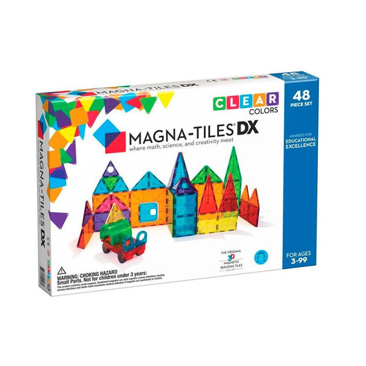 Magna-Tiles Clear Colors DX 48 piezas - Juego de construcción magnético
