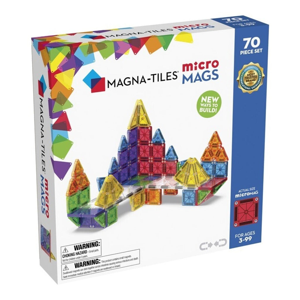 Magna-Tiles microMAGS 70 piezas - Juego de construcción magnético 3+ años