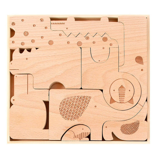 Puzzle Safari de madera apilable