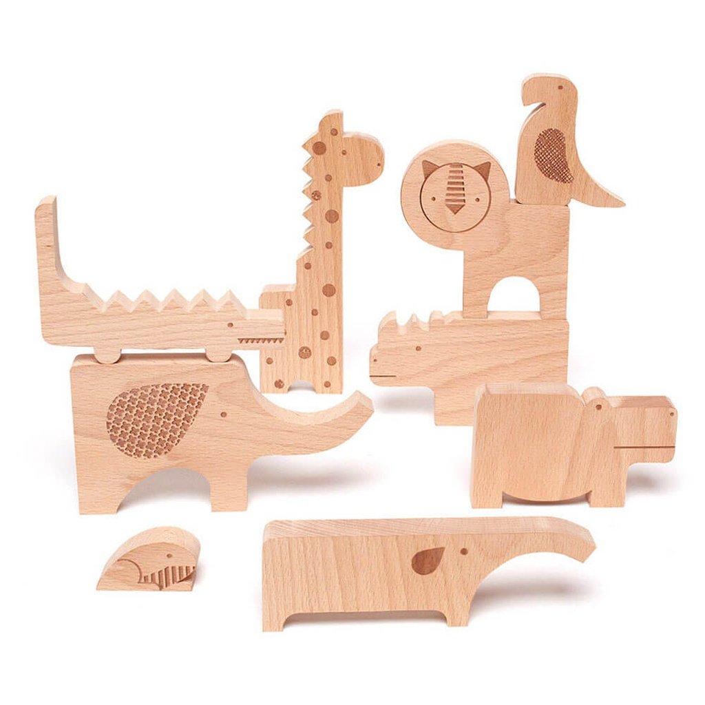 Puzzle Safari de madera apilable