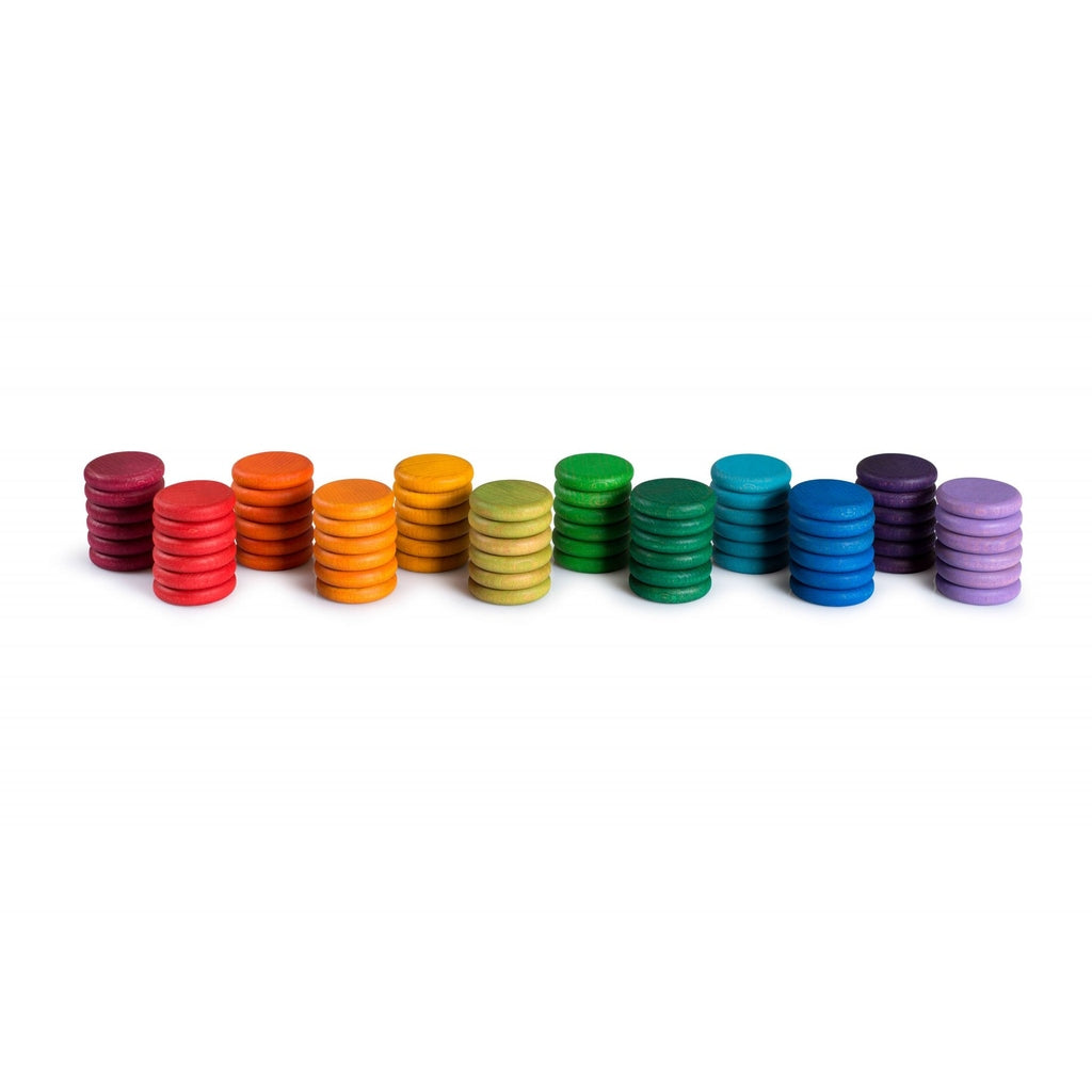 72 monedas de 12 colores de madera GRAPAT