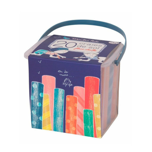 Caja 20 tizas suelo Aujourd'hui c'est mercredi MOULIN ROTY