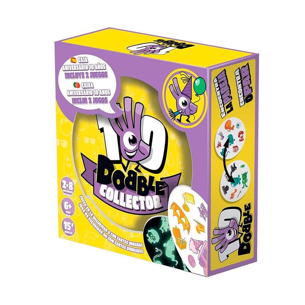 Dobble Collector Edición 10º Aniversario - Juego de cartas de rapidez