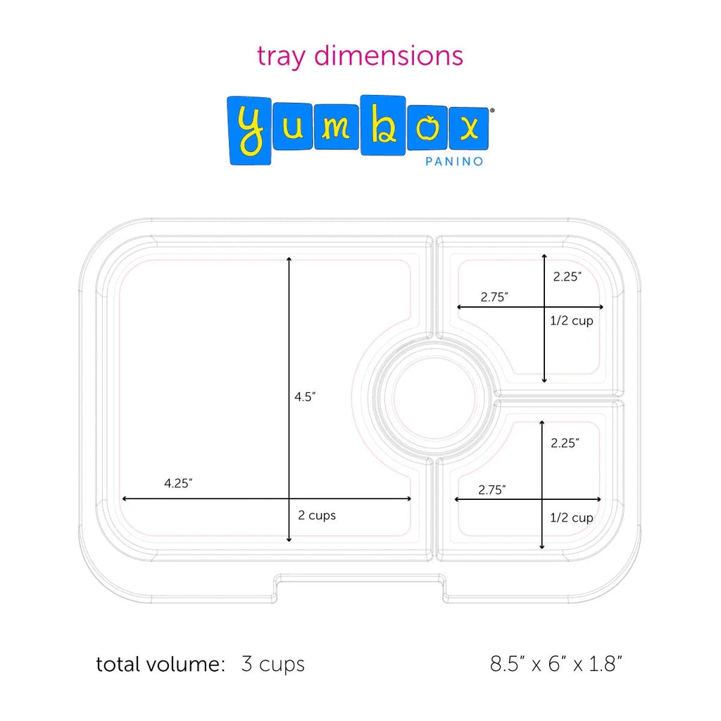 Fiambrera Yumbox Panino 4C - Hazy Blue + Panther  YUMBOX