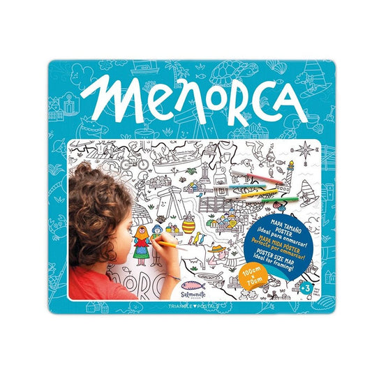 Mapa de Menorca para colorear