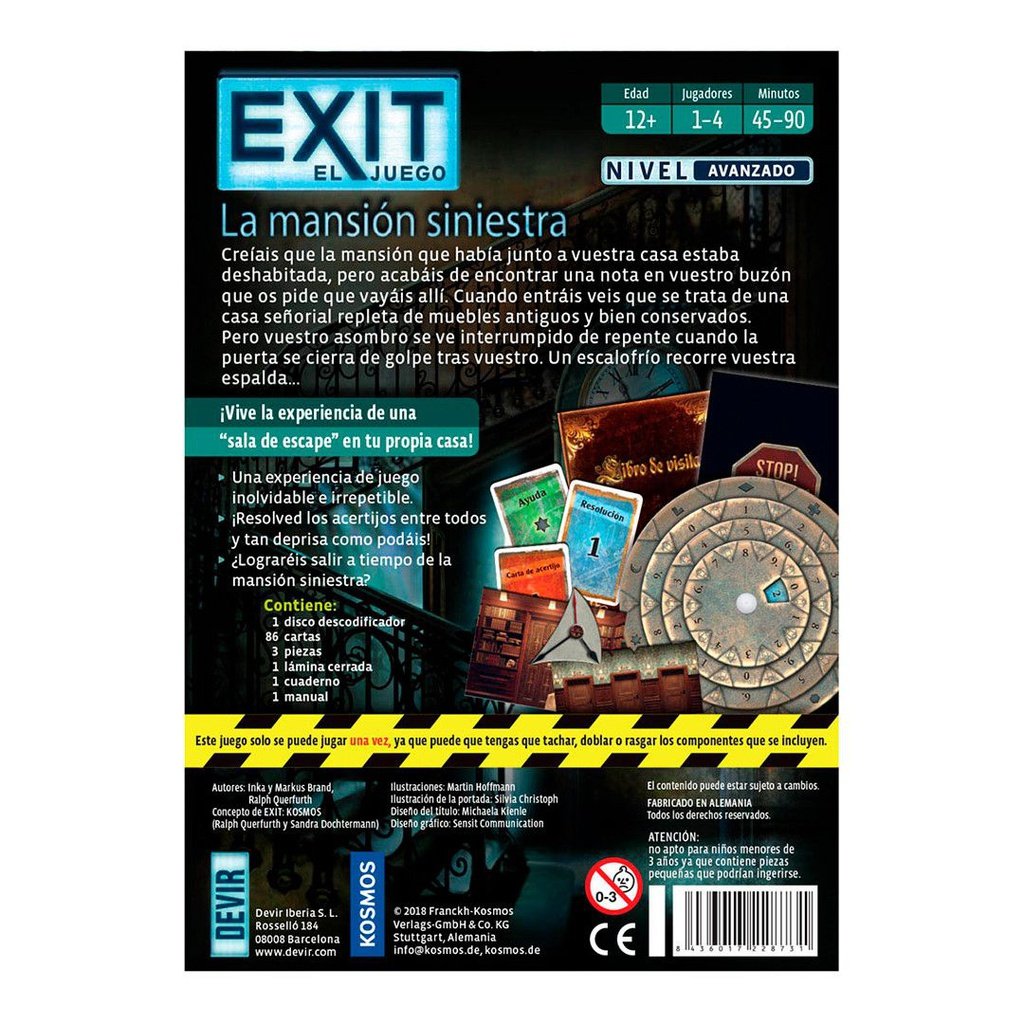 Exit: La mansión siniestra - Juego Escape Room DEVIR