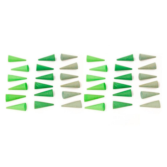 Mandala conos verdes - 36 piezas de madera GRAPAT